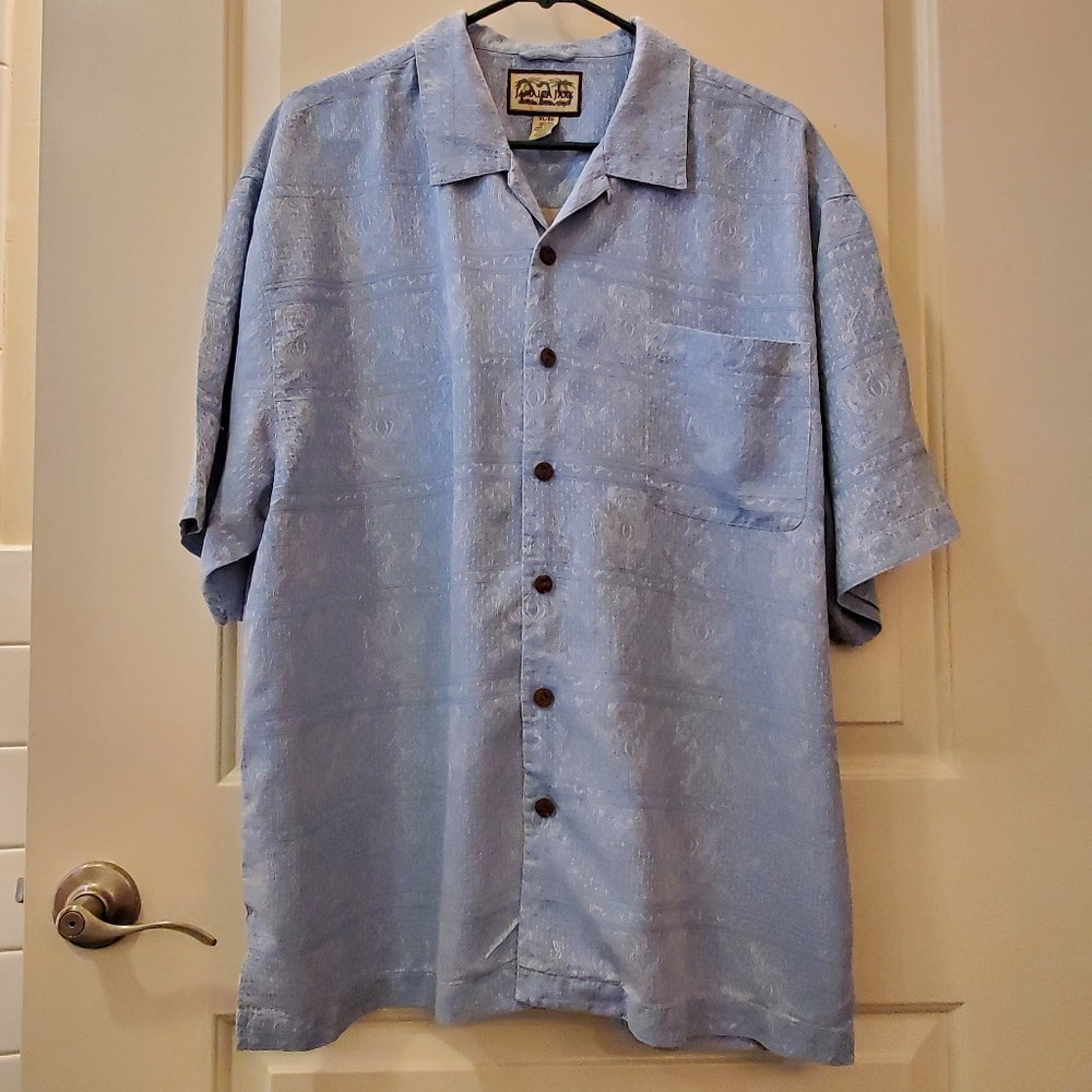 Jamaica Jaxx 100% Silk Button Down Short Sleeve